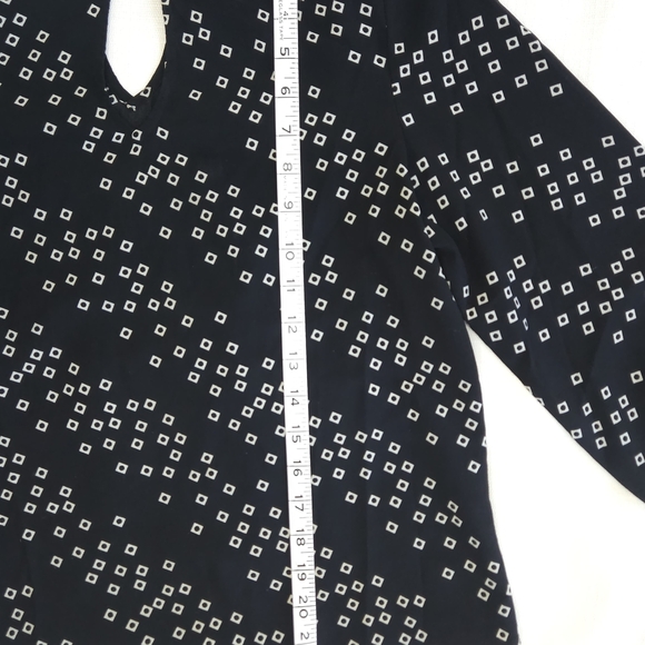 Misska Black and White Patterned Blouse Business Casual 3/4 Size S - Picture 4 of 9